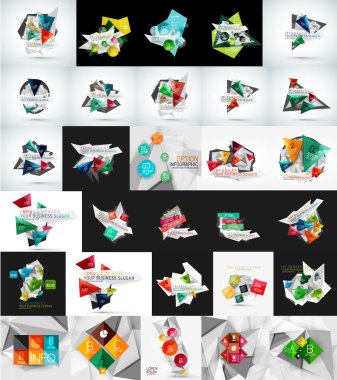 Mega set soyut geometrik web afiş süslemeleri