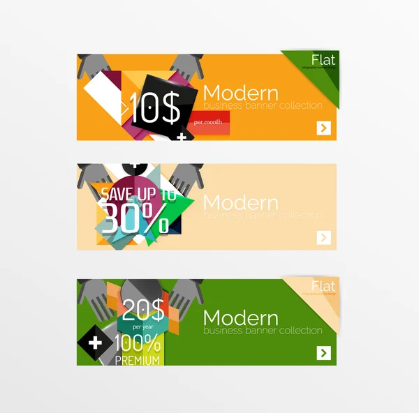 Set van banners met stickers, etiketten en elementen te koop — Stockvector