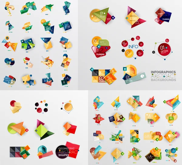 Layouts geométricos abstratos coloridos, mega coleção —  Vetores de Stock