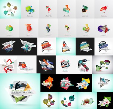 Mega set soyut geometrik web afiş süslemeleri