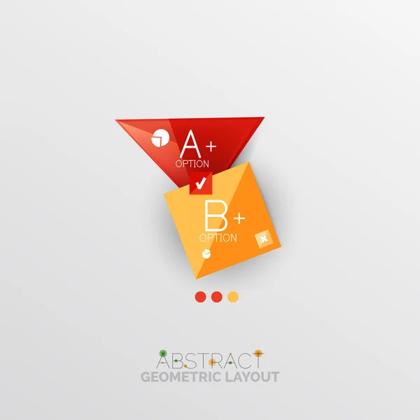 Glanzend papier stijl geometrische abstracte infographic ontwerp — Stockvector