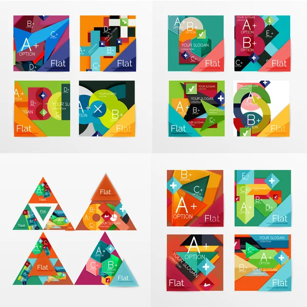 Platt design geometrisk information banners, web lådor — Stock vektor