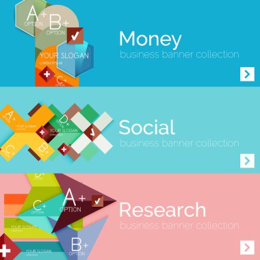 Düz modern bilgi afiş kümesi