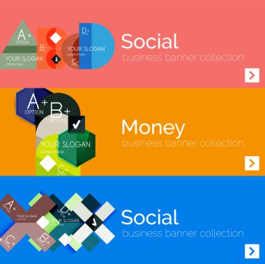 Düz modern bilgi afiş kümesi