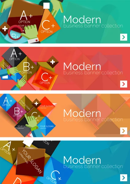 Colección de conceptos de infografía de web plana y banners, varios conjuntos universales — Archivo Imágenes Vectoriales