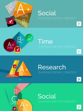 Infographic düz tasarım afiş geometrik diyagramı ile kümesi
