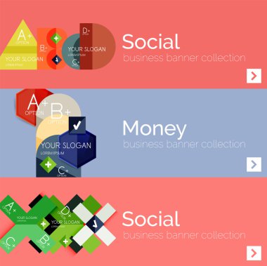 Düz tasarım vektör Infographic afiş geometrik infographics ile