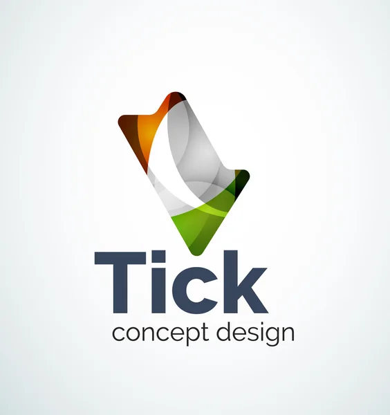 Design astratto del logo tick — Vettoriale Stock