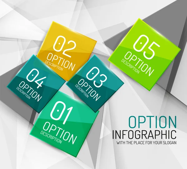 Geschäft geometrische Option Schritte Infografik — Stockvektor