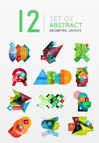 Set of vector abstract geometric layout — Stock Vector