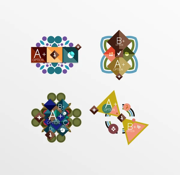 Conjunto de formas geométricas abstractas con opciones — Vector de stock