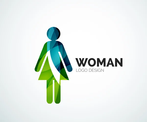 Kleur abstracte logo vrouw pictogram — Stockvector