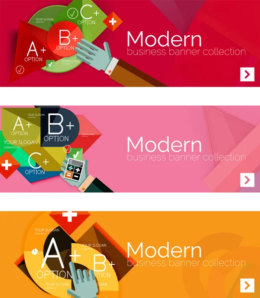 Modern, lapos kivitel infographic bannerek — Stock Vector