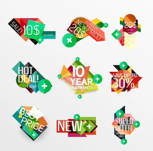 Set of labels, stickers, banners, badges and elements for sale — Stock Vector