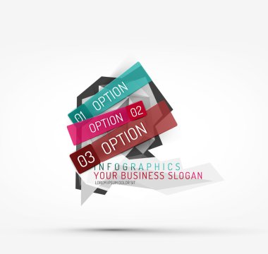 Modern köşeli origami kağıt infographics