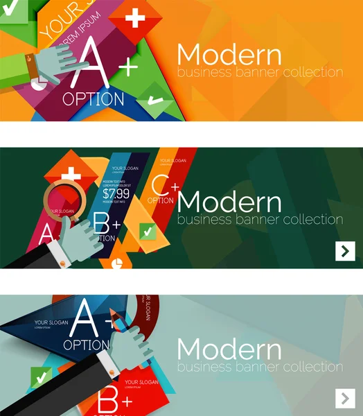 モダンなフラット デザイン インフォ グラフィック バナー — ストックベクタ