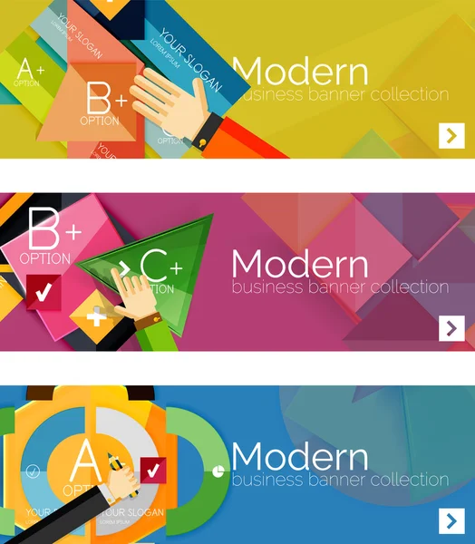 Modern flat design infographic banners — Stock Vector