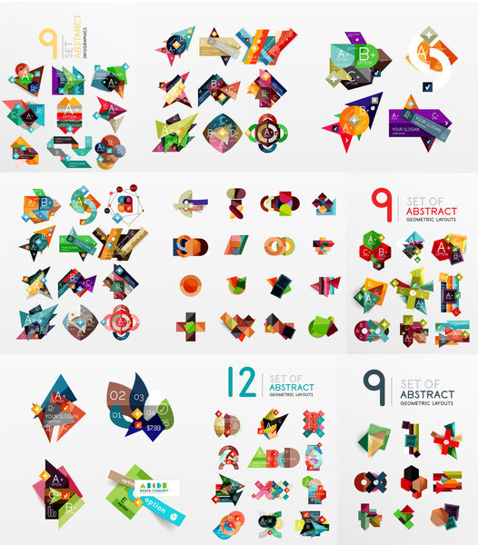 Vector set of paper graphics