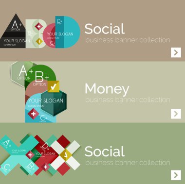 Düz modern bilgi afiş kümesi