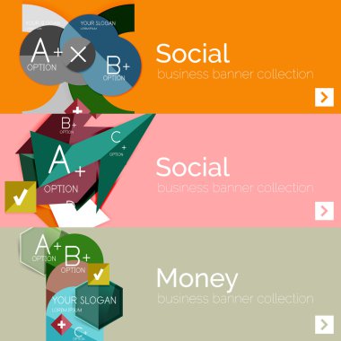 Düz modern bilgi afiş kümesi