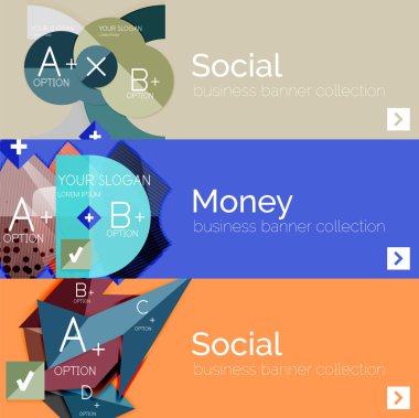 Düz modern bilgi afiş kümesi