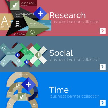 Düz modern bilgi afiş kümesi