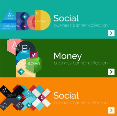 Düz tasarım vektör Infographic afiş geometrik infographics ile