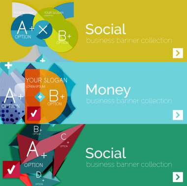 Düz tasarım vektör Infographic afiş geometrik infographics ile