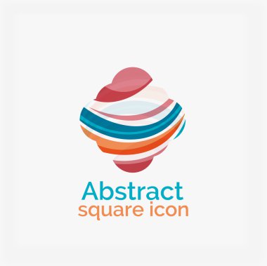 Temiz zarif daire şeklinde soyut geometrik logo. Herhangi bir fikir için evrensel