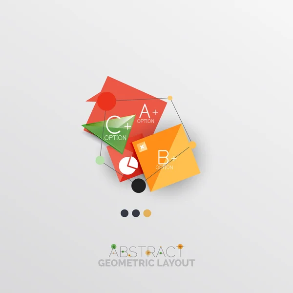 Estilo de papel brilhante design infográfico abstrato geométrico — Vetor de Stock