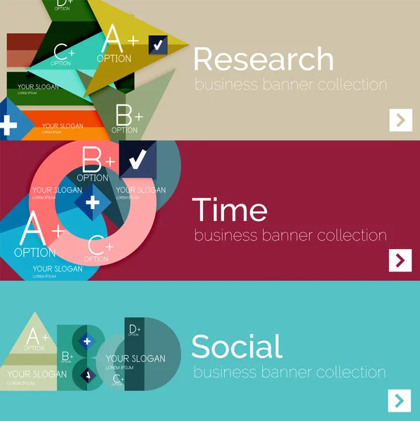 Flaches modernes Infobannerset — Stockvektor