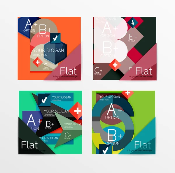 Flat modern info banner set — Stock Vector