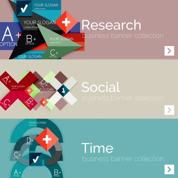 Flaches modernes Infobannerset — Stockvektor