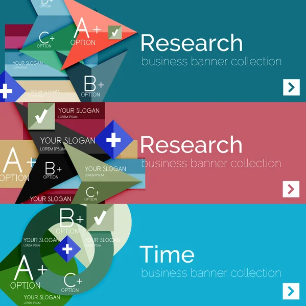 Conjunto de banner de información moderna plana — Archivo Imágenes Vectoriales