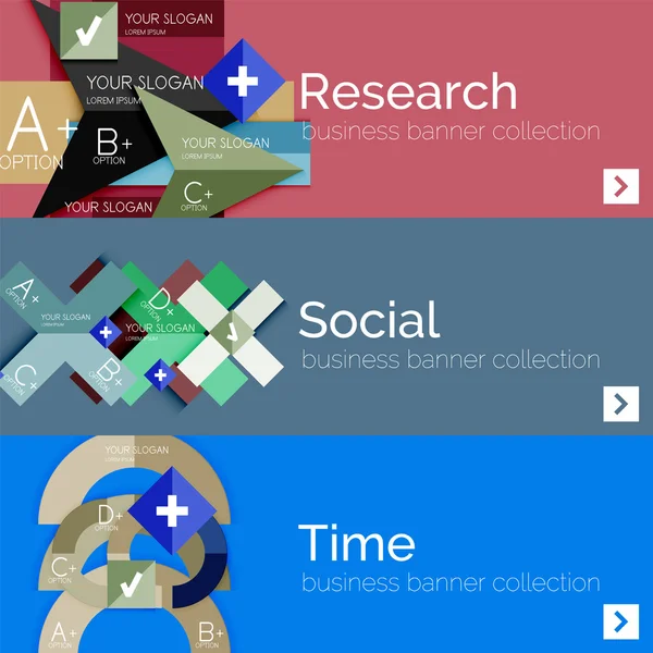 フラットな近代的な情報バナー セット — ストックベクタ