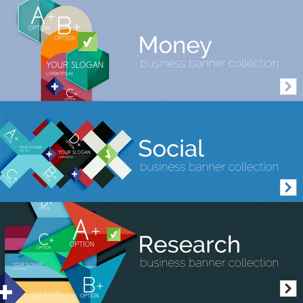 平面设计矢量图横幅与几何信息图表 — 图库矢量图片