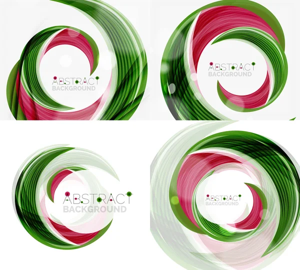 ベクトル緑渦巻線抽象的な背景 — ストックベクタ