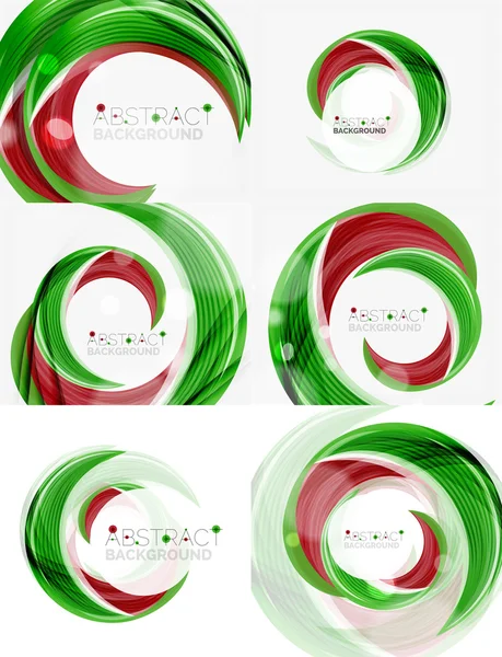 Vector green swirl line abstract background — Stock Vector