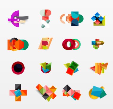 Modern geometrik Infographic web düzenleri kümesi