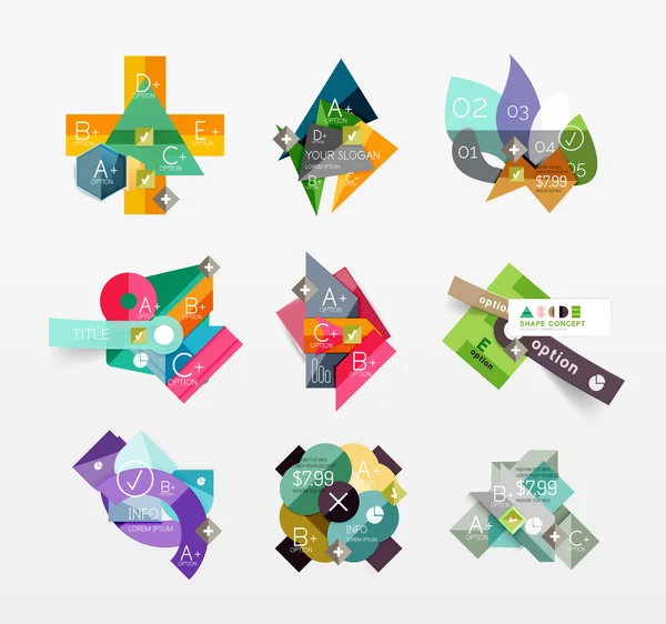 Set of vector abstract geometric layout — Stock Vector