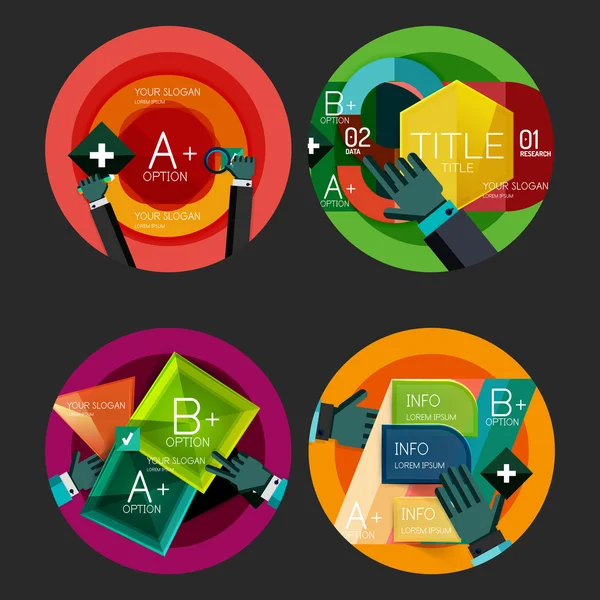 Conjunto de conceitos de infográficos de opção de círculo de design plano —  Vetores de Stock