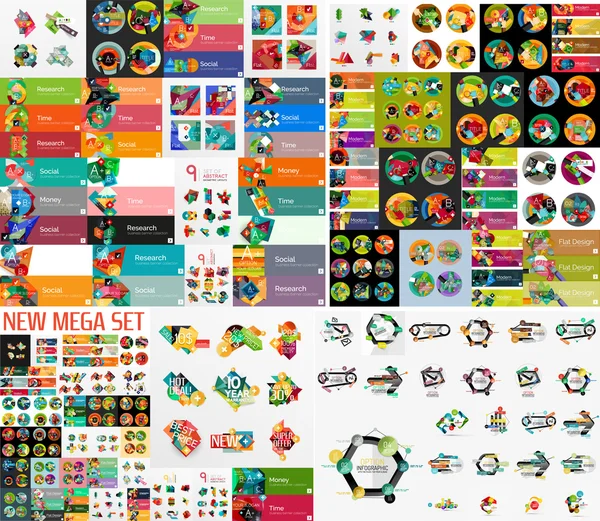 Super mega σύνολο γραφικά σχεδιαγράμματα αφηρημένη και γεωμετρική χαρτί — Διανυσματικό Αρχείο