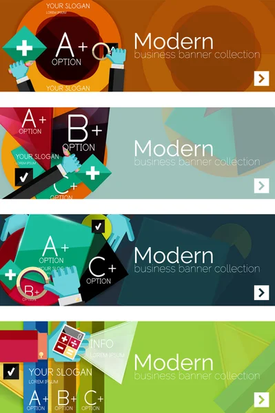 平的 web 图表概念和横幅，各种通用组的集合 — 图库矢量图片