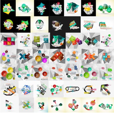 Soyut geometrik kağıt grafik düzenleri dizi süper mega