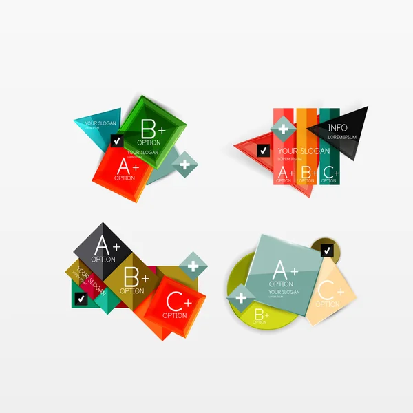 Set of modern geometric infographic web layouts — Stock Vector