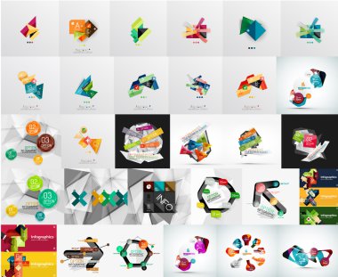 Mega set soyut geometrik web afiş süslemeleri
