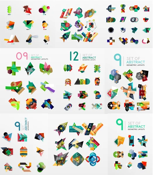 Zestaw papieru abstrakcyjne elementy, infografiki szablony, prezentacji, banery — Wektor stockowy