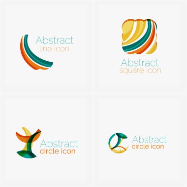 Temiz zarif daire şeklinde soyut geometrik logo. Herhangi bir fikir için evrensel