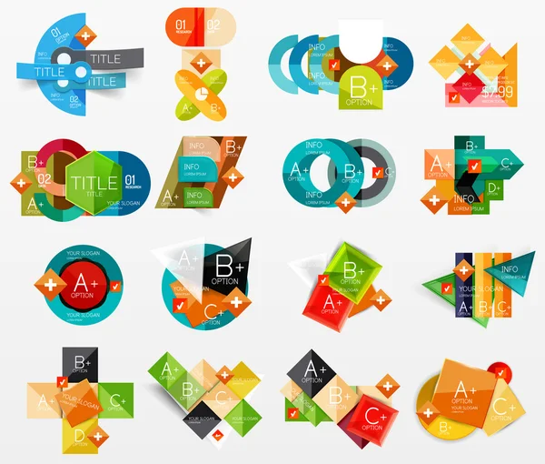 Set of modern geometric infographic web layouts — Stock Vector