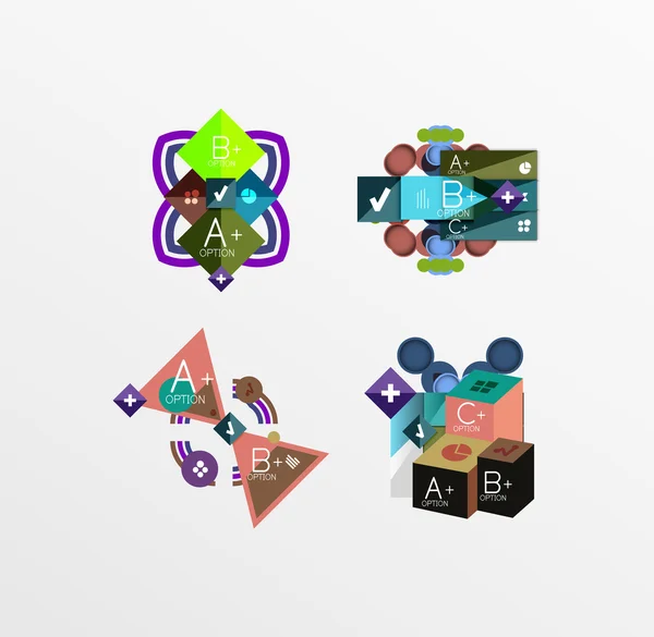 Conjunto de formas geométricas abstractas con opciones — Vector de stock